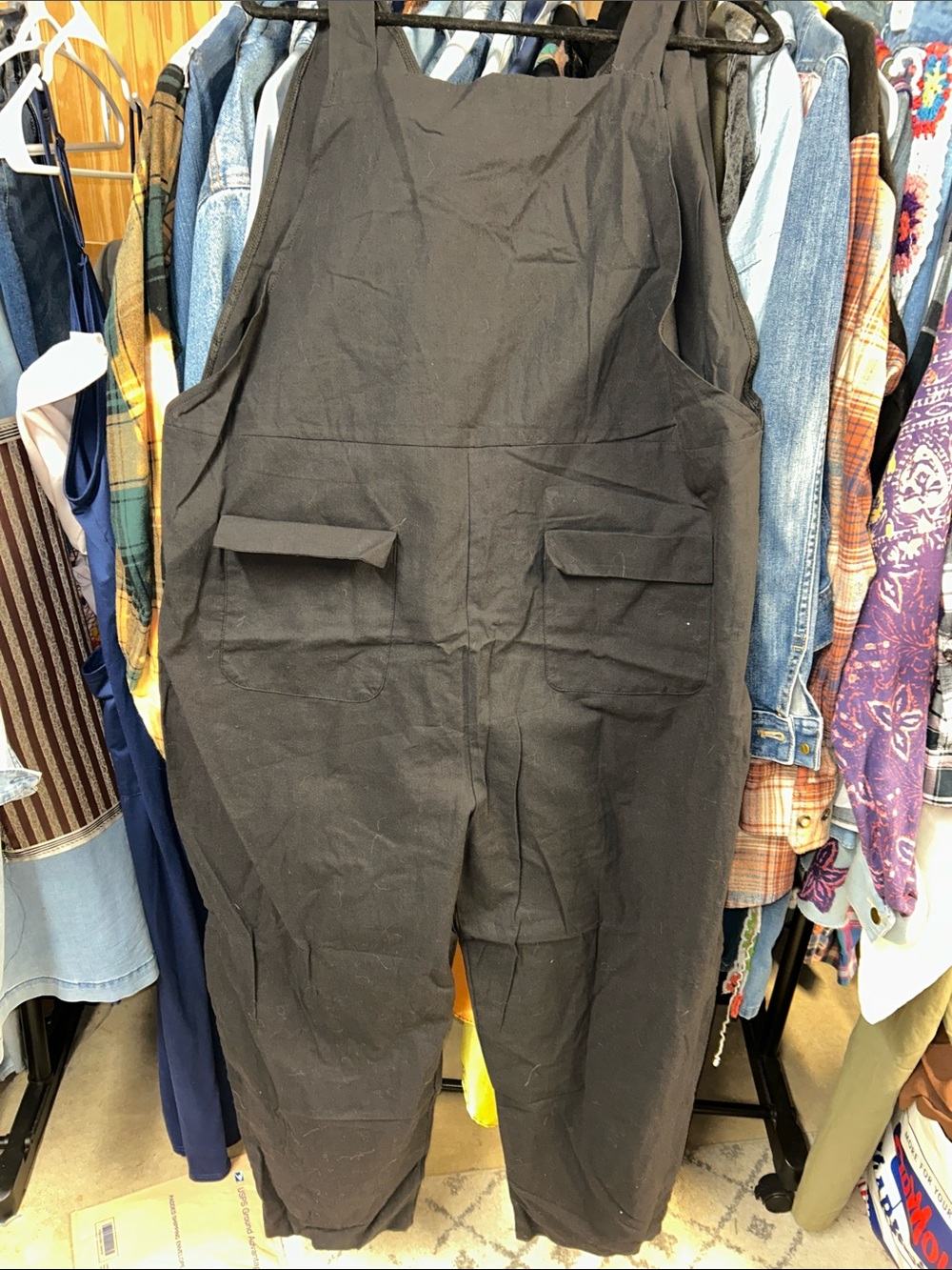 Upcycled Black Graphic Jumpsuit - "Find Joy in the Little Things" - Picture 4 of 4